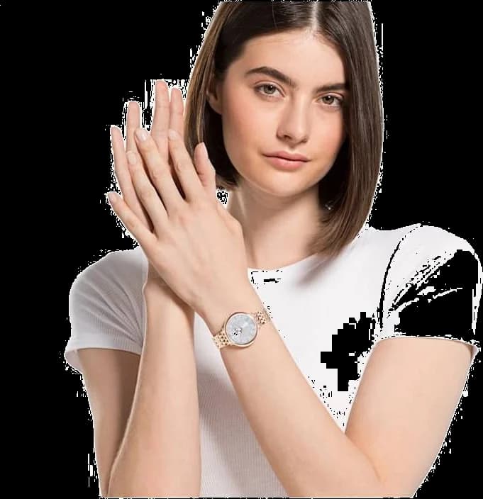 Swarovski 5544590 Crystalline Chic Stainless Steel Rose Gold Plated Watch vue 5