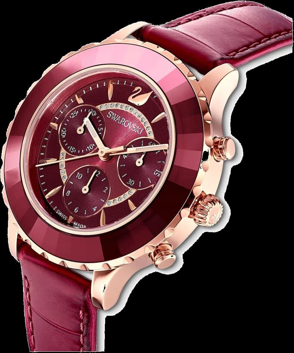 Montre Swarovski 5547642 femme détail cadran rouge