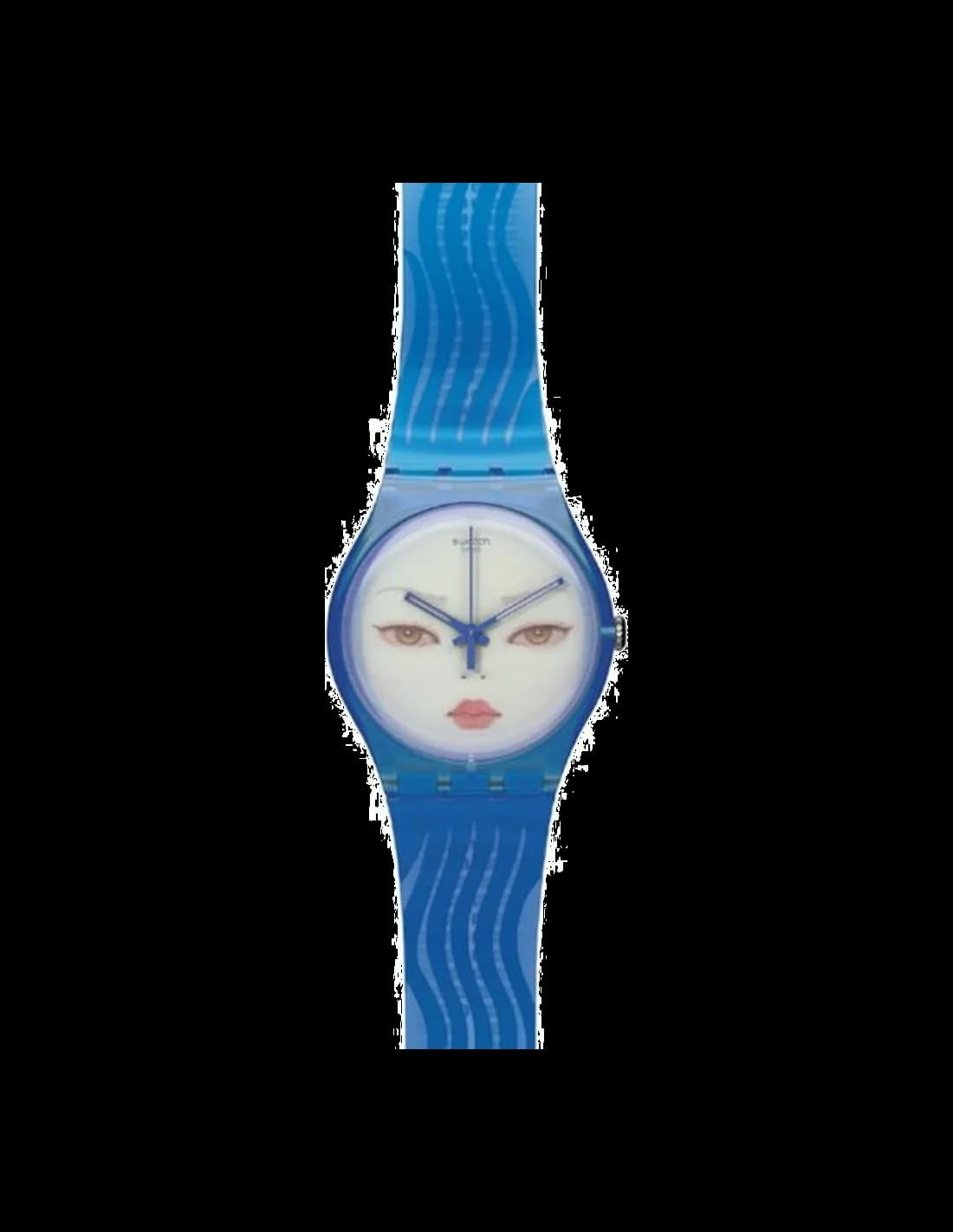 Montre Swatch SUOZ107 Bracelet Bleu et Cadran Illustré vue 2