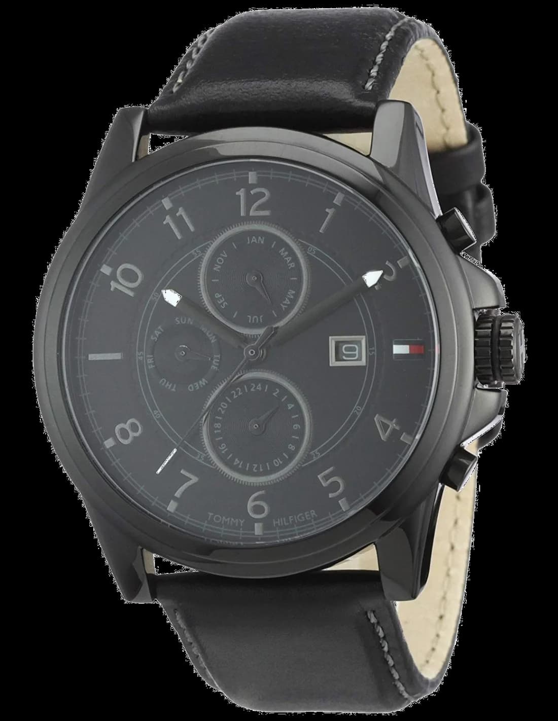 Tommy Hilfiger 1710295 Men's Watch with Black Leather Strap vue 2