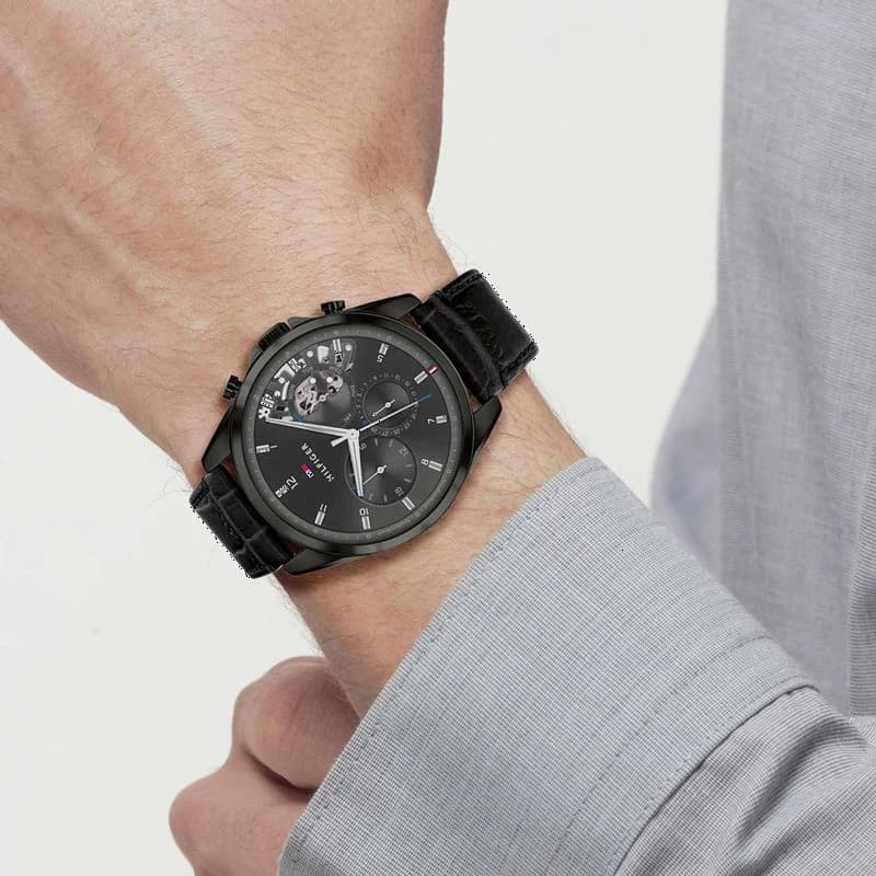 Montre Tommy Hilfiger 1710452 Baker Squelette en Acier et Bracelet Cuir vue 5