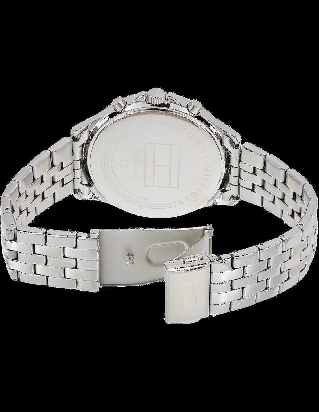 Gros plan sur le cadran argent de la Tommy Hilfiger 1781976