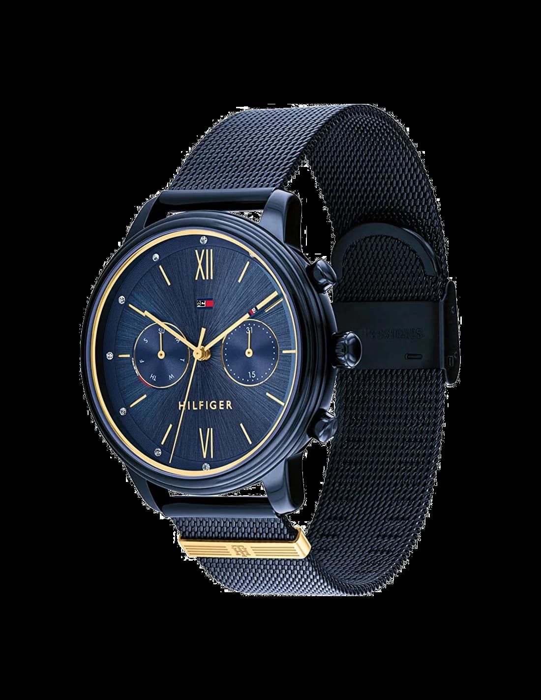 Gros plan sur le cadran bleu de la Tommy Hilfiger 1782305