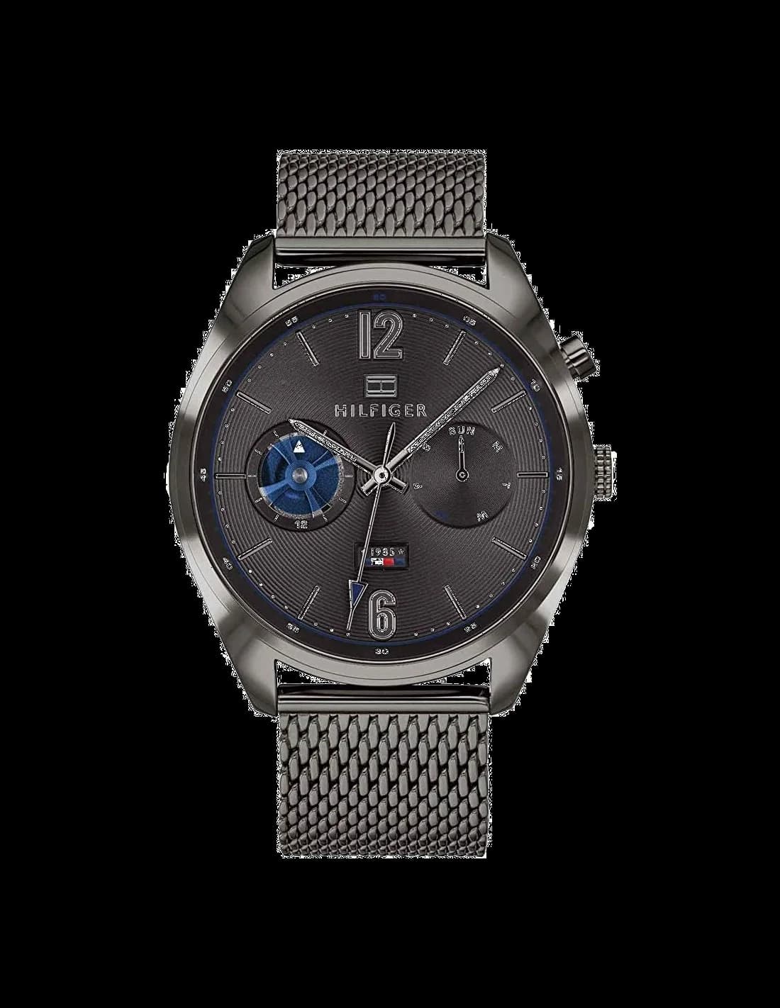 Tommy Hilfiger 1791546 Deacon Blue Dial Brown Leather Strap Men's Watch vue 2