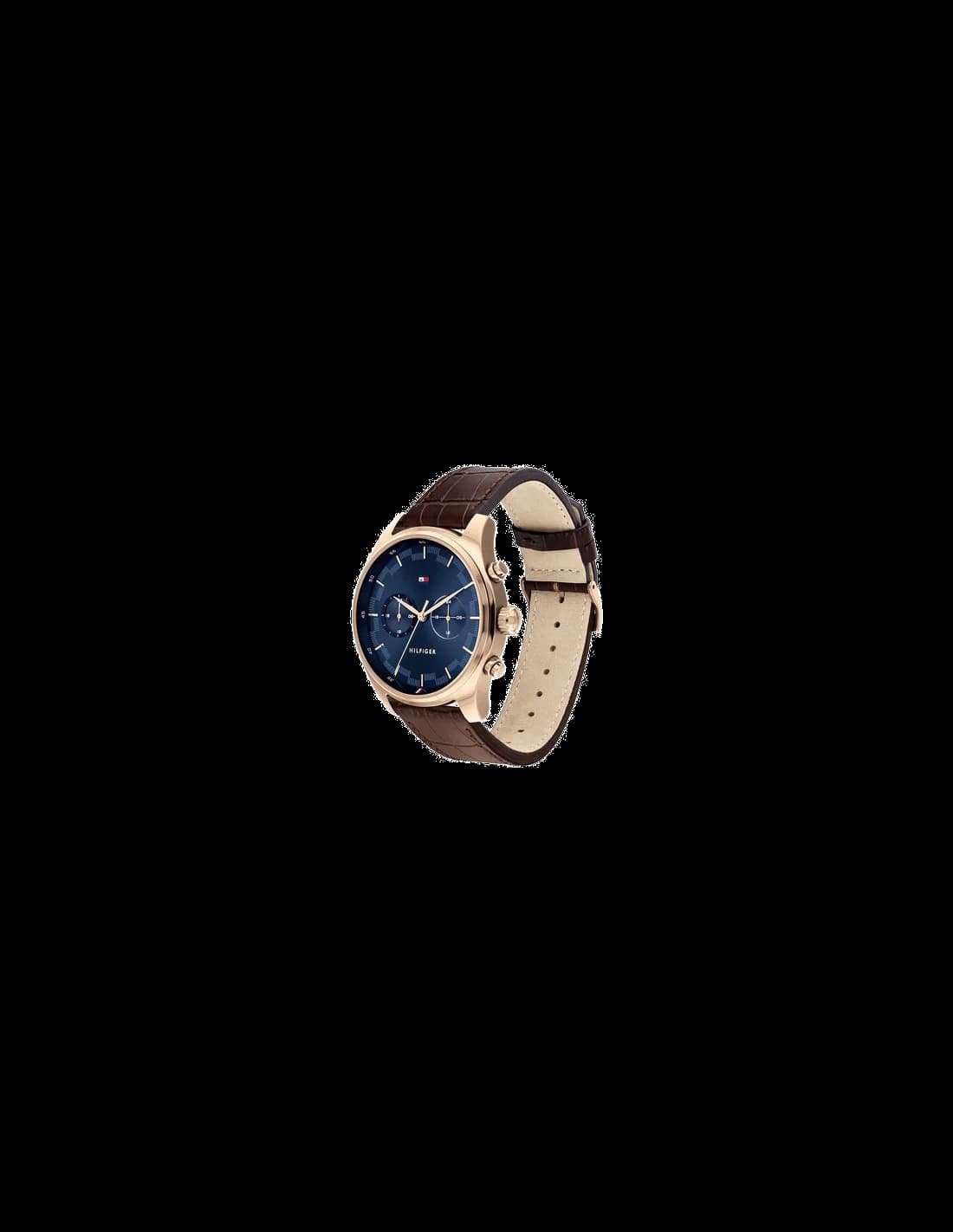 Gros plan sur le cadran bleu de la Tommy Hilfiger 1791549