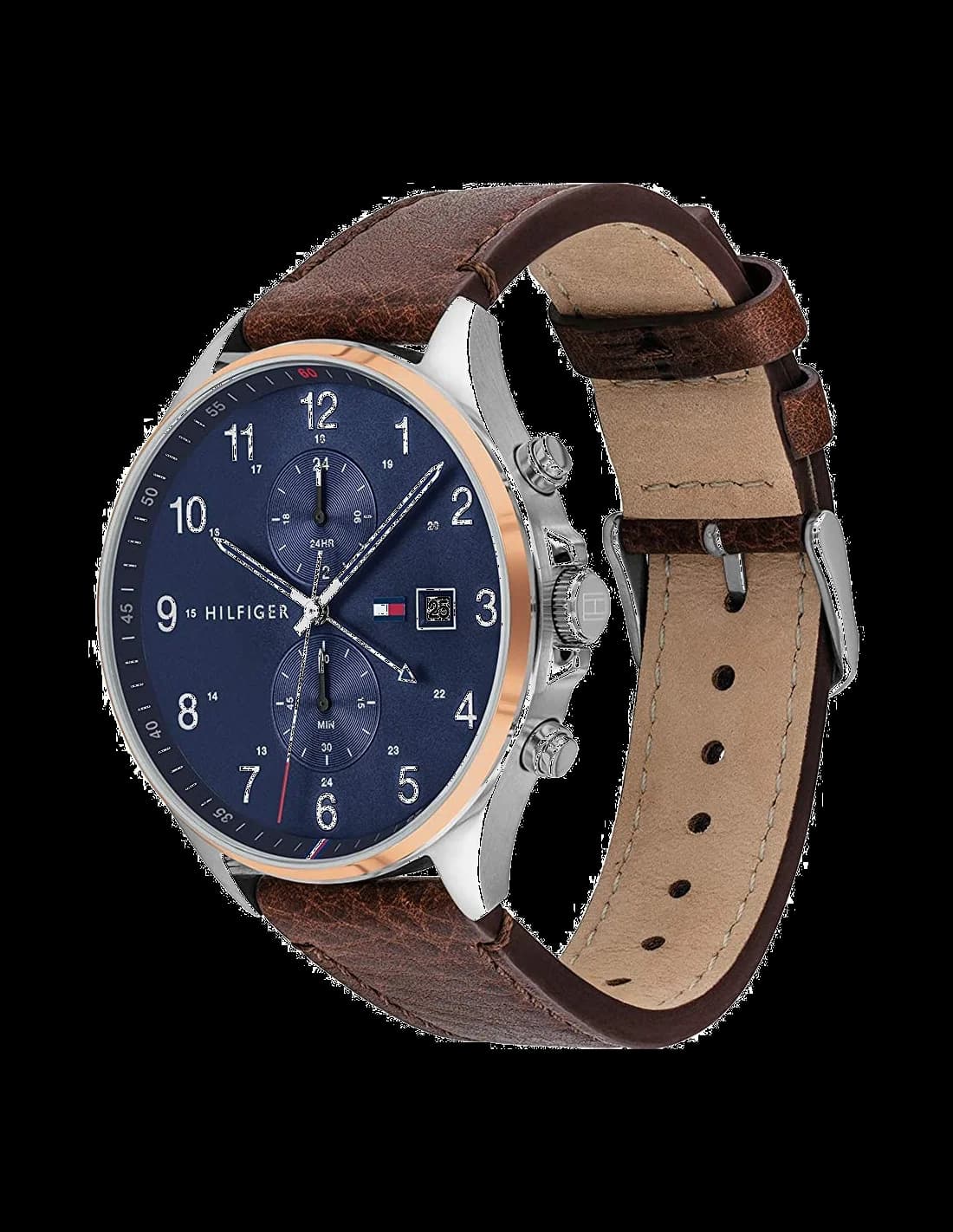 Gros plan sur le cadran bleu de la Tommy Hilfiger 1791712