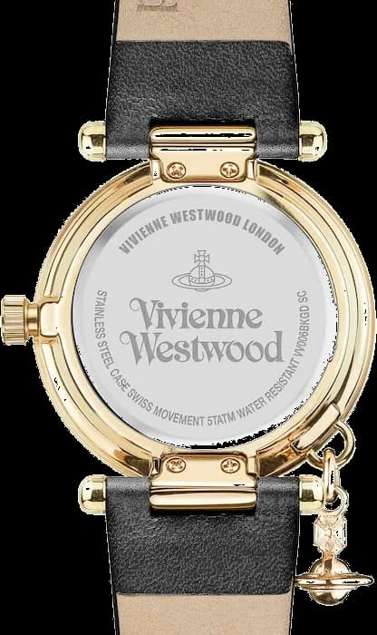 Gros plan sur le cadran noir de la Vivienne Westwood VV006BKGD