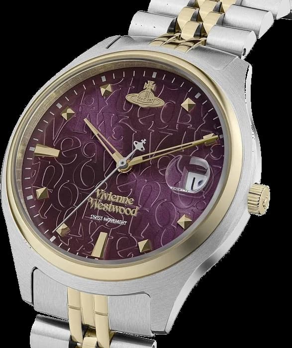 Gros plan sur le cadran violet de la Vivienne Westwood VV261BYSG