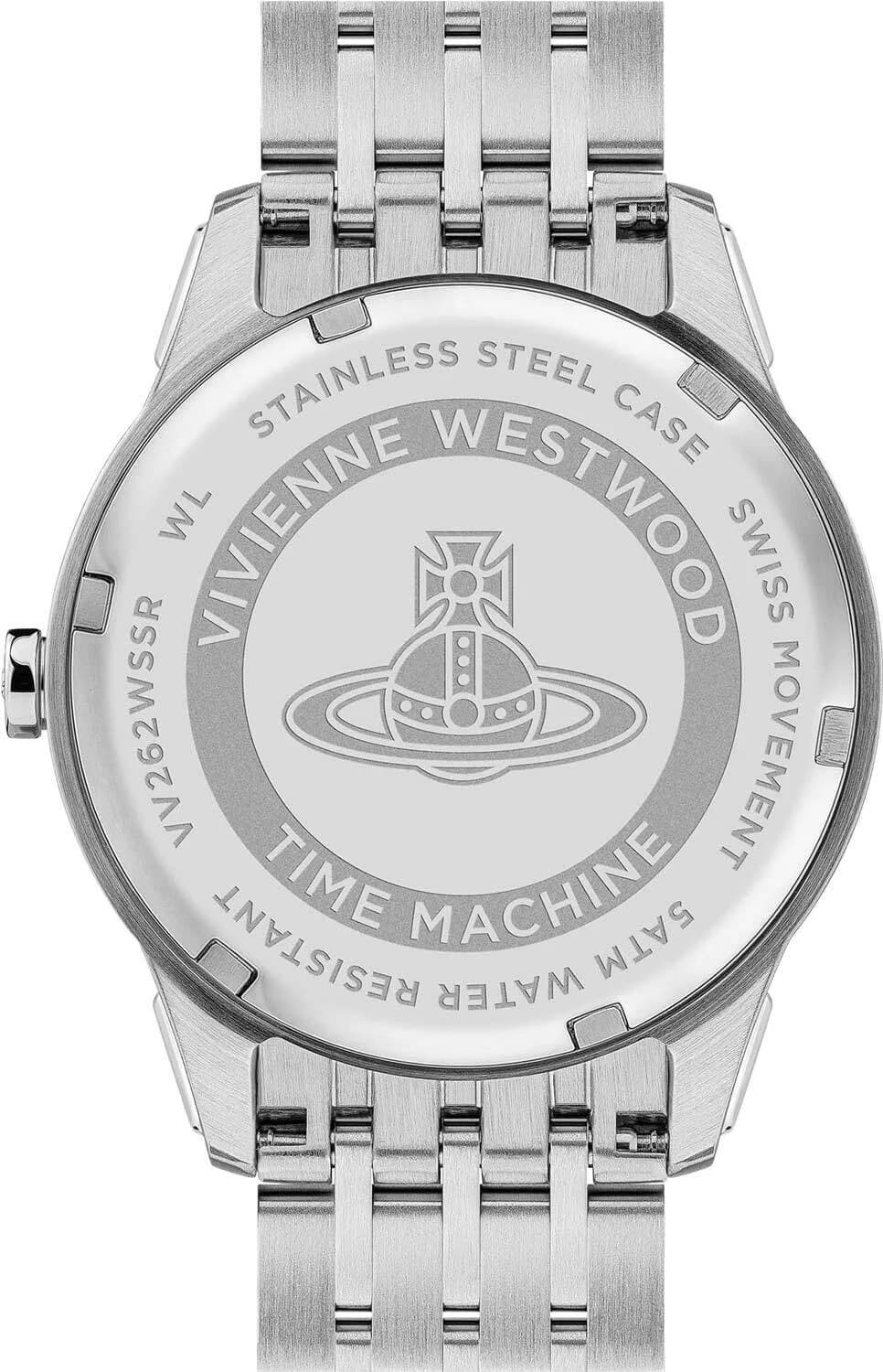 Gros plan sur le cadran argent de la Vivienne Westwood VV262WSSR