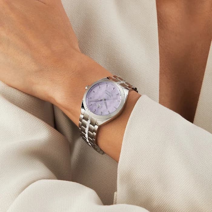Montre Femme Vivienne Westwood The Mews VV281PPSL bracelet argent en acier cadran violet vue 7
