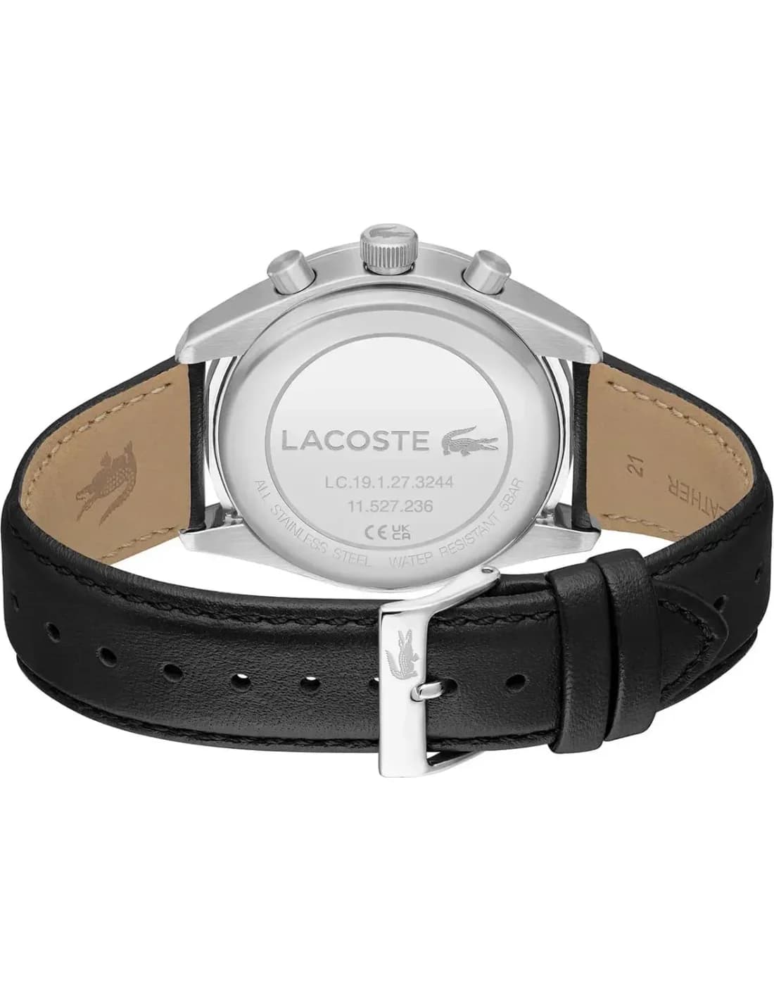 Montre Homme Lacoste Boston 2011379 cadran noir bracelet cuir vue 4