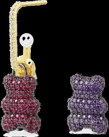 APM Monaco YE13983XRVPL montre femme, boucle d'oreille ourson