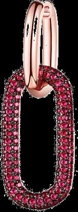 APM Monaco AE012 montre femme, boucle d'oreille plaqué doré rose incrustée zirconium fushia