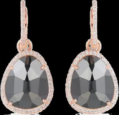 APM Monaco RE11667XHM montre femme, boucles oreilles pierre noire zirconium