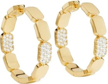 APM Monaco YE15769OX montre femme, mini créoles Yacht Club or jaune micropavées cristaux