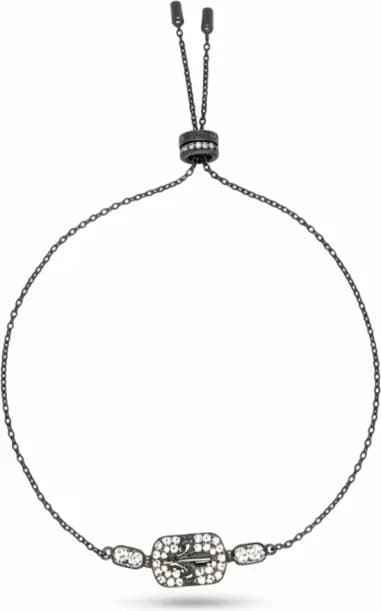 APM Monaco 112414 montre unisexe, médaille argent noir fleur de lys et zirconiums