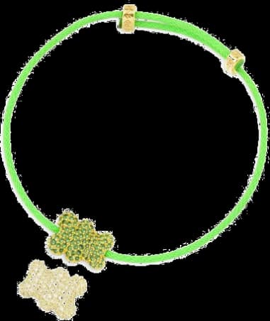APM Monaco 109121 montre unisexe, bracelet Yummy Bear Baby en nylon vert fluo