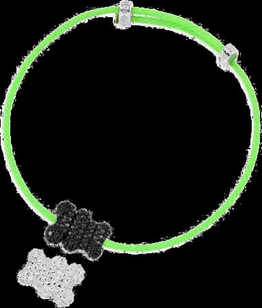 APM Monaco AB4680XBZG-S montre unisexe, bracelet Yummy Bear Baby Mood vert fluo argent