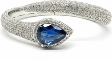 APM Monaco 112407 montre unisexe, serpent argent pierre bleue zirconiums