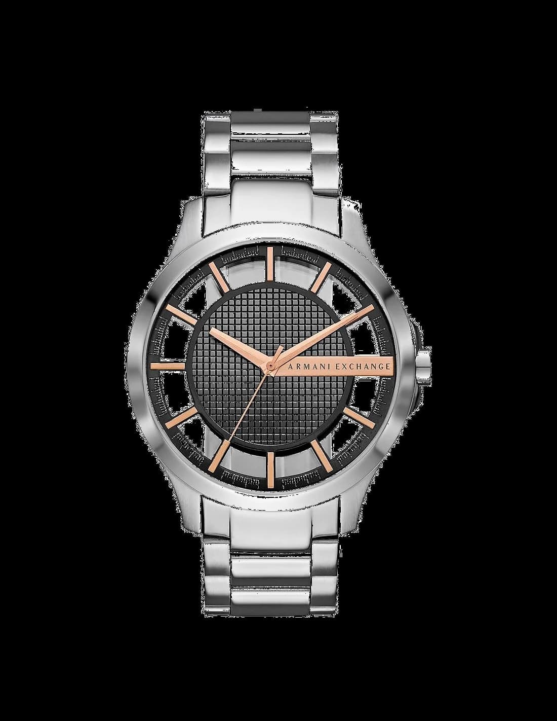 Armani Exchange Hampton AX2199 Transparent Dial Stainless Steel Bracelet Watch vue 2