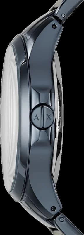 Gros plan sur le cadran bleu de la Armani Exchange AX2401