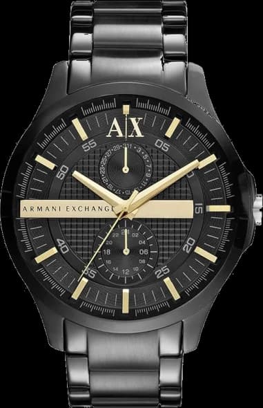Armani Exchange AX2121 montre homme, bracelet acier noir cadran noir