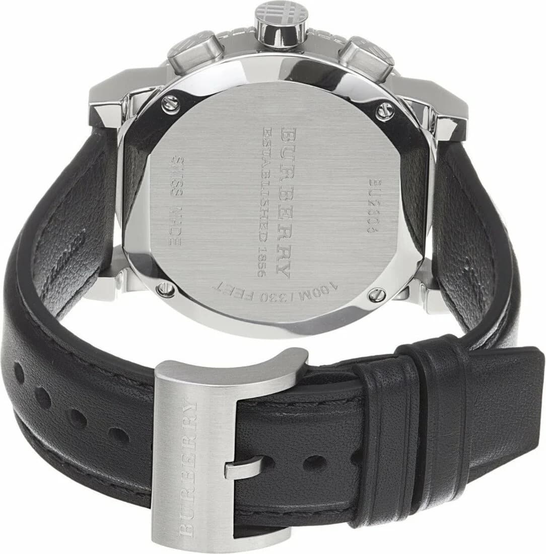 Burberry BU9382 Sport Chronograph with Black Leather Strap Watch vue 4