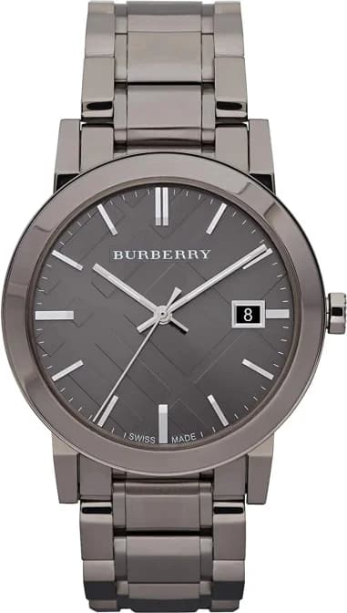 Burberry BU9007 montre homme, cadran gris sur bracelet acier