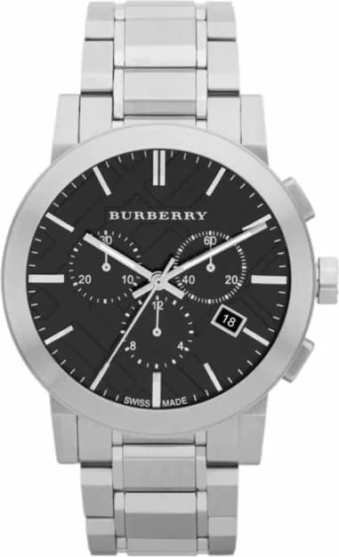 Burberry BU9351 montre homme, chronographe acier cadran noir