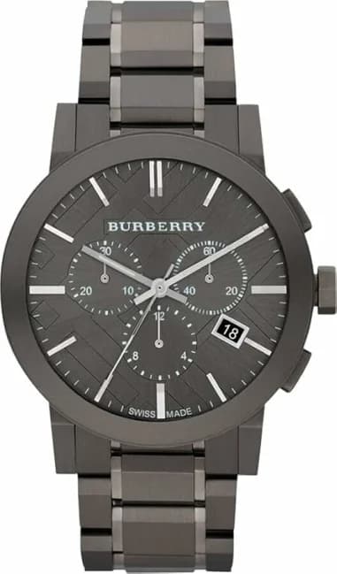 Burberry BU9354 montre homme, cadran gris, bracelet acier 42mm