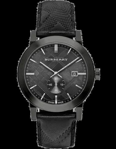 Burberry BU9906 Watch with Black Leather Strap