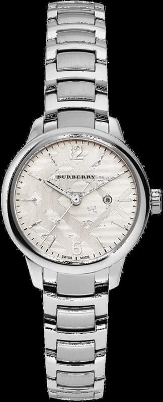 Burberry BU10108 montre femme, cadran argenté, bracelet acier argenté
