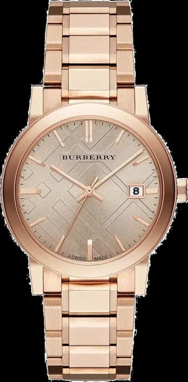 Burberry BU9034 montre femme, cadran blanc sur bracelet or rose