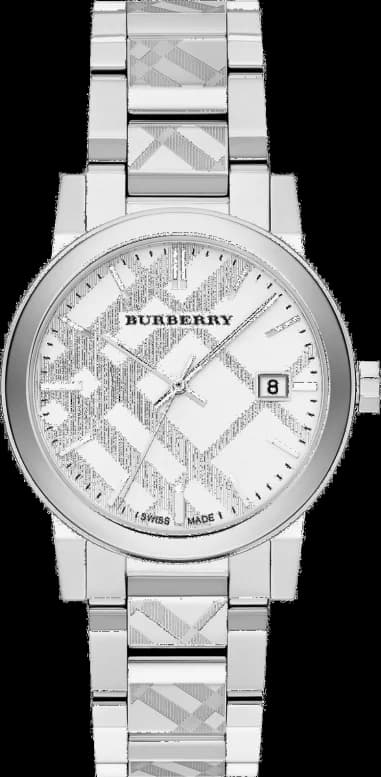 Montre Burberry BU9037 unisexe cadran argent bracelet acier