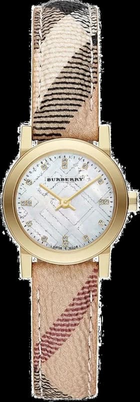 Burberry BU9226 montre femme, cadran argent et bracelet cuir
