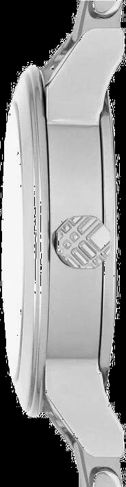 Gros plan sur le cadran argent de la Burberry BU9233