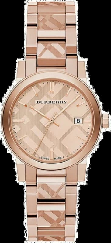 Burberry BU9235 montre femme, cadran or rose, bracelet acier