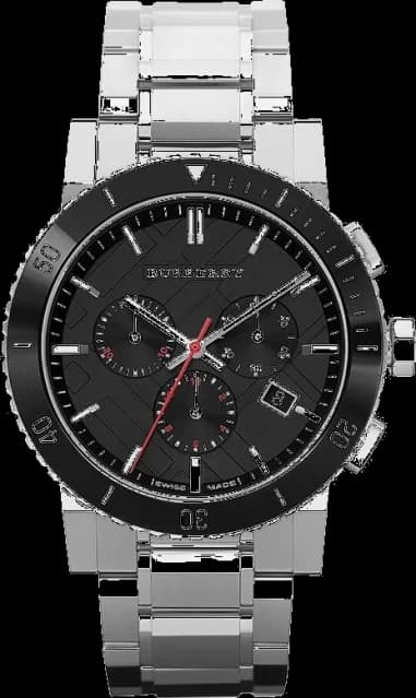 Burberry BU9380 montre homme, noir soleil chronomètre sport