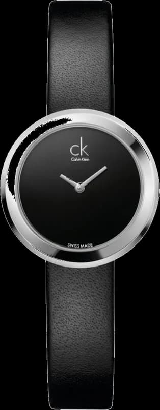 Calvin Klein K3N231C1 montre femme, cadran noir et bracelet cuir noir