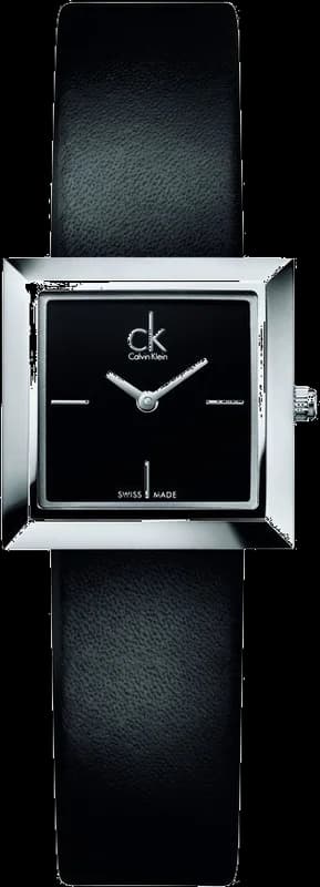 Calvin Klein K3R231C1 montre femme, au cadran noir et bracelet cuir