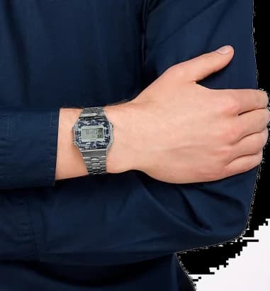 Maillons et fermoir du bracelet acier, Casio A168WEC-1EF