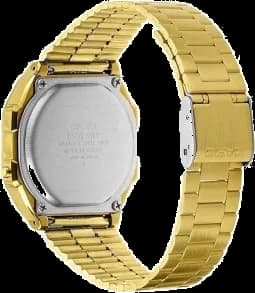 Gros plan sur le cadran multicolore de la Casio A168WERG-2AEF