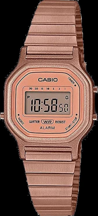 Casio LA-11WR-5AEF montre femme, affichage digital cadran or rose métal