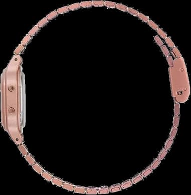 Gros plan sur le cadran or rose de la Casio LA-11WR-5AEF