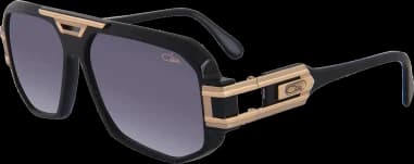 Cazal Legends 675 001 sunglasses in black and gold finish acetate