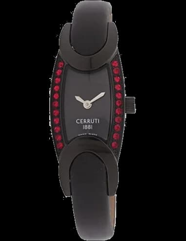 Cerruti 1881 Oval Women's Watch CRO015V222A Black Leather Strap