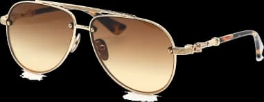 Chrome Hearts Billie II Aviator Metal Sunglasses