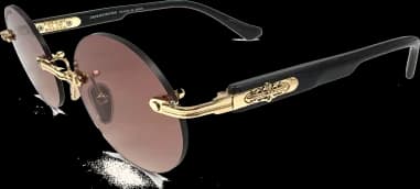 Chrome Hearts Deep III Round Sunglasses
