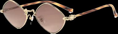 Chrome Hearts Diamond Dog Sunglasses in Gold Metal
