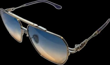 Chrome Hearts Ripping Aviator Shape Metal Sunglasses